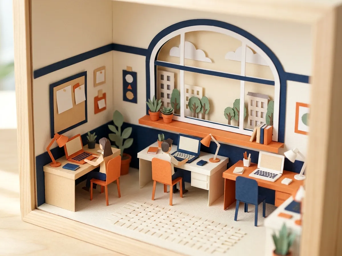 Maqueta de papel: Coworking
